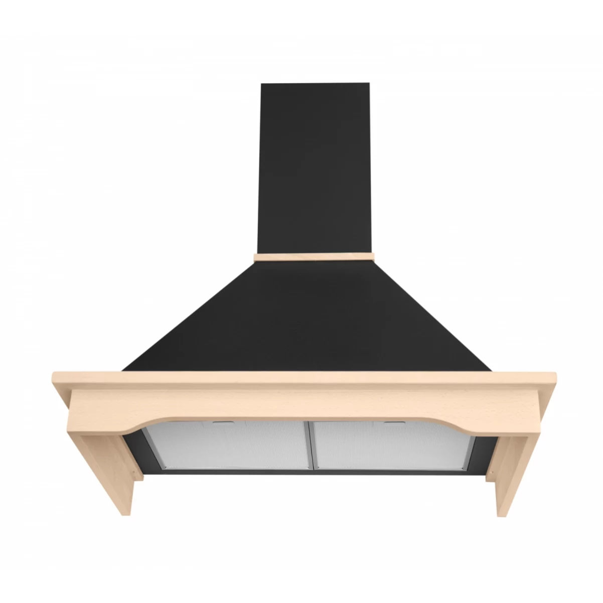 Vägghängd köksfläkt svart + bokträ list 60 cm / 90 cm|SWEDLUXURY|Vildmark