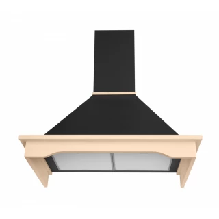 Vägghängd köksfläkt svart + bokträ list 60 cm / 90 cm|SWEDLUXURY|Vildmark