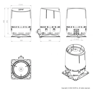 Takmotor Vilpe ECo160S FLOW + MONT. SATS 300X300